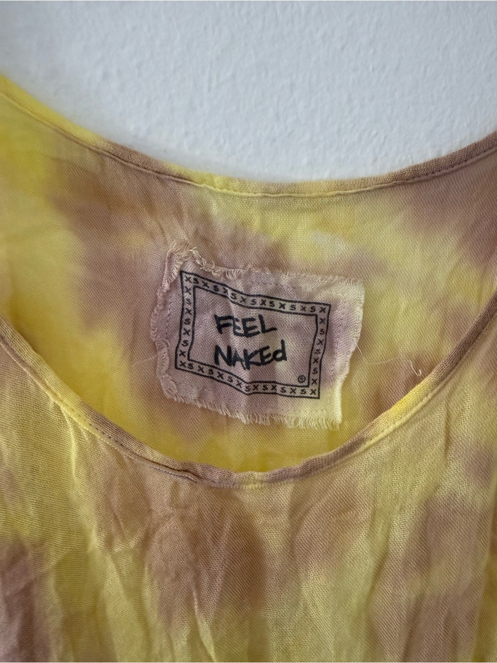 Tie-Dye Slip Chemise in Yellow & Brown - Picture 3 of 6